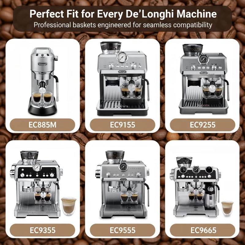 Chengtech Stainless Steel Coffee Filter,499 Sweet Espresso Filter Basket Convex Bottom 51mm DLG EC885/9155/9255/9355/9555/9665/9865, SMEG & EUPA Coffee Machine - Image 5